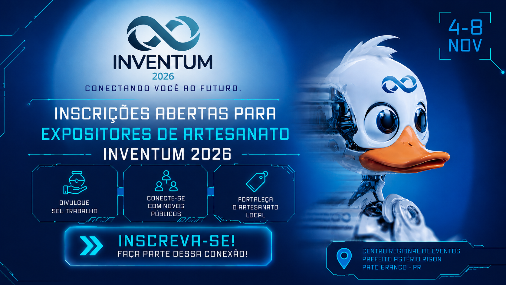Abertas as inscrições para expositores de artesanato na Inventum 2026